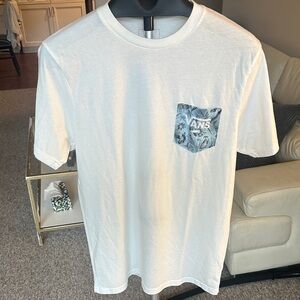 Vans White Tee with Tropical Pocket